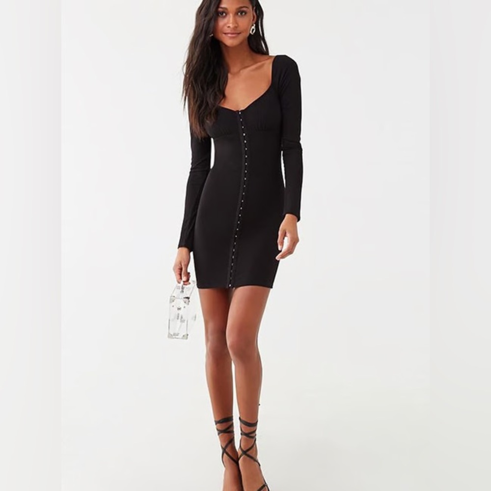 Forever 21 Button Up Long Sleeve Sweater Dress